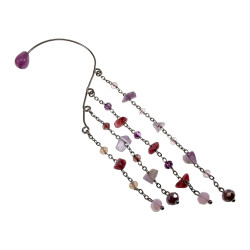 RVS Ear Cuff Oorbel Natuurstenen en Kristallen Handgemaakt door esde2