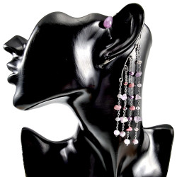 RVS Ear Cuff Oorbel Natuurstenen en Kristallen Handgemaakt door esde2