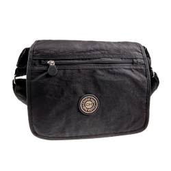 Zwarte Schoudertas - Waterafstotende Crossbody Tas met Klepsluiting