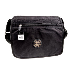 Zwarte Schoudertas - Waterafstotende Crossbody Tas met Klepsluiting