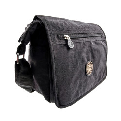 Zwarte Schoudertas - Waterafstotende Crossbody Tas met Klepsluiting