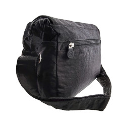 Zwarte Schoudertas - Waterafstotende Crossbody Tas met Klepsluiting