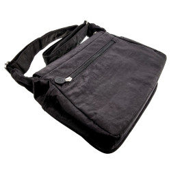 Zwarte Schoudertas - Waterafstotende Crossbody Tas met Klepsluiting