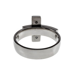 Gepolijst RVS - Stijlvolle Dames Ring met Kruis en Zirkonia Stenen