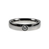 Unisex Gepolijst RVS Ring met Zirkonia - Verlovingsring - 4 mm Breed