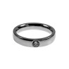 Unisex Gepolijst RVS Ring met Zirkonia - Verlovingsring - 4 mm Breed