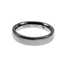 Unisex Gepolijst RVS Ring met Zirkonia - Verlovingsring - 4 mm Breed