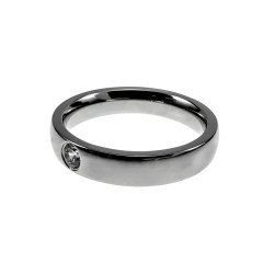 Unisex Gepolijst RVS Ring met Zirkonia - Verlovingsring - 4 mm Breed