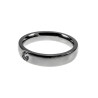 Unisex Gepolijst RVS Ring met Zirkonia - Verlovingsring - 4 mm Breed