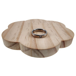 Unisex Gepolijst RVS Ring met Zirkonia - Verlovingsring - 4 mm Breed