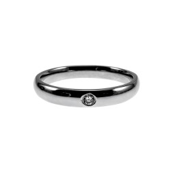 Unisex Gepolijst RVS Verlovingsring met Zirkonia - 3 mm Breed