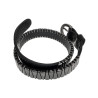 Zwarte Leren Wikkelarmband met Driehoek Studs Verstelbaar 14 en 18 cm