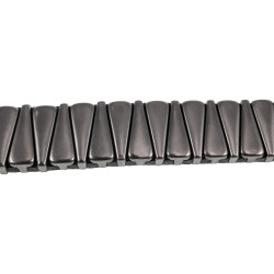 Zwarte Leren Wikkelarmband met Driehoek Studs Verstelbaar 14 en 18 cm