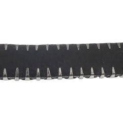 Zwarte Leren Wikkelarmband met Driehoek Studs Verstelbaar 14 en 18 cm