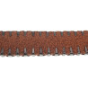 Tanbruine Leren Wikkelarmband met Studs  - Verstelbaar 14 en 18 cm