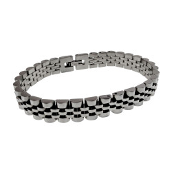 RVS Armband met Horlogeschakels en Kliksluiting - Polsomtrek 19 cm