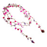 Gehaakte Damesketting in Roze en Paars - Lengte 185 cm