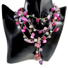 Gehaakte Damesketting in Roze en Paars - Lengte 185 cm
