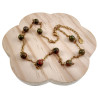 Damesketting met Unakiet Natuursteen en Goudkleurig RVS - 45-50 cm