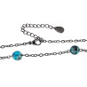 Dames RVS Ketting met Blauwe Drakenaderagaat Natuursteen - 45-50 cm
