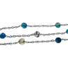 Dames RVS Ketting met Blauwe Drakenaderagaat Natuursteen - 45-50 cm