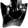 Dames RVS Ketting met Blauwe Drakenaderagaat Natuursteen - 45-50 cm