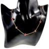 Dames Verguld RVS Ketting met Amerikaanse Natuursteen - 45-50 cm