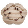 Dames Verguld RVS Ketting met Amerikaanse Natuursteen - 45-50 cm