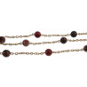 Dames Verguld RVS Ketting met Amerikaanse Natuursteen - 45-50 cm