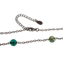 Dames RVS Ketting met Groene Drakenaderagaat - Verstelbaar 45-50 cm