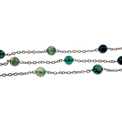 Dames RVS Ketting met Groene Drakenaderagaat - Verstelbaar 45-50 cm