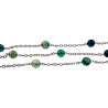 Dames RVS Ketting met Groene Drakenaderagaat - Verstelbaar 45-50 cm