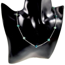 Dames RVS Ketting met Groene Drakenaderagaat - Verstelbaar 45-50 cm