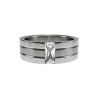 Unisex Ring met rRechthoekige Zirkonia - Gepolijst en Matte RVS