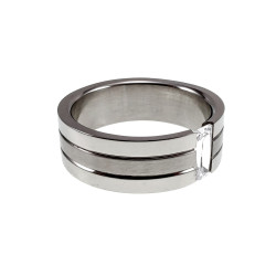 Unisex Ring met rRechthoekige Zirkonia - Gepolijst en Matte RVS