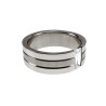 Unisex Ring met rRechthoekige Zirkonia - Gepolijst en Matte RVS