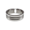 Unisex Ring met rRechthoekige Zirkonia - Gepolijst en Matte RVS