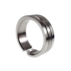 Unisex Ring met rRechthoekige Zirkonia - Gepolijst en Matte RVS