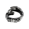 Herenring Biker Stijl met Schedels en Klauwdesign - Gepolijste RVS