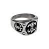 Stijlvolle Herenring met Fleur-de-lis Design - Gepolijste RVS