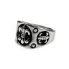 Stijlvolle Herenring met Fleur-de-lis Design - Gepolijste RVS