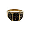 Klassieke Heren Zegelring met Fleur-de-lis Design - Verguld RVS