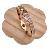 Elegante Bangle Armband met Harten en Zirkonia -Roségoudkleurig RVS