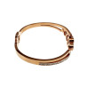 Elegante Bangle Armband met Harten en Zirkonia -Roségoudkleurig RVS