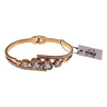 Elegante Bangle Armband met Harten en Zirkonia -Roségoudkleurig RVS