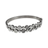 Elegante Bangle Armband met Zirkonias en Ronde Details Gepolijst RVS