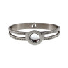 Dames Bangle Armband met Zirkonia en Transparante Cabochons - RVS