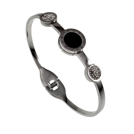 Stijlvolle RVS Bangle Armband met Sterrenbeelden en Zirkonia - Dames