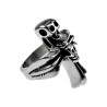 Stoere Herenring met Kruisdesign en Schedel Details - Roestvrij Staal