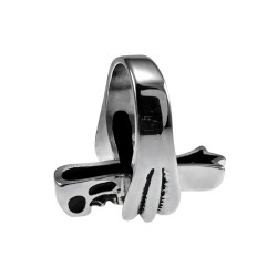 Stoere Herenring met Kruisdesign en Schedel Details - Roestvrij Staal